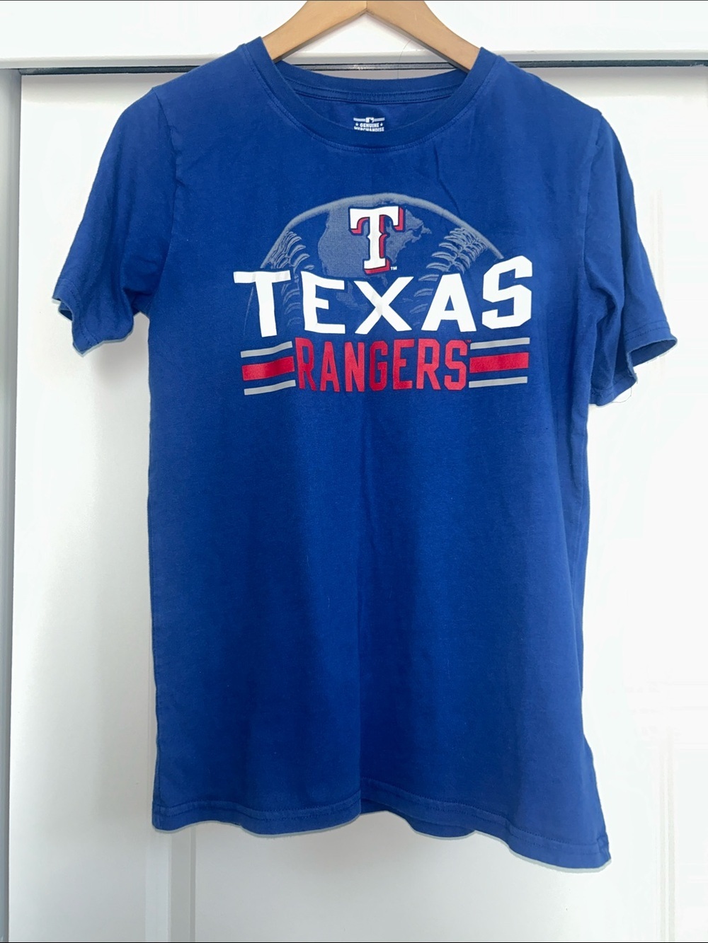 MLB Texas Rangers Royal Blue Graphic Tee with Red & White Accents